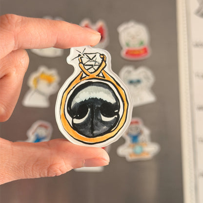 Nose Ring, Funny Engagement Fridge Magnet