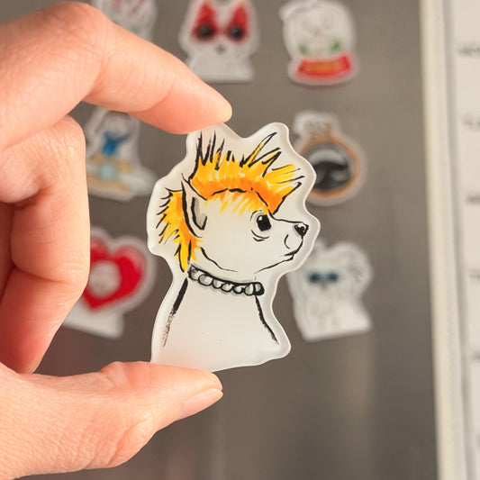 Rockstar, Funny Dog Fridge Magnet