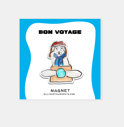 Airplane Dog, Funny Dog Fridge Magnet