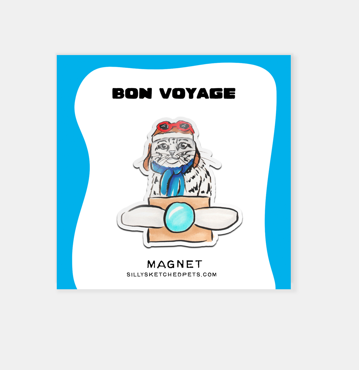 Airplane Cat, Funny Cute Cat Fridge Magnet