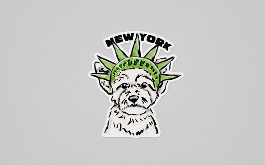 New York Dog Funny Sticker