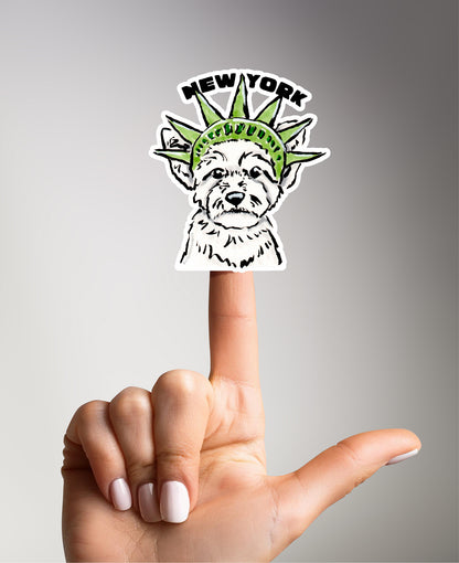New York Dog Funny Sticker