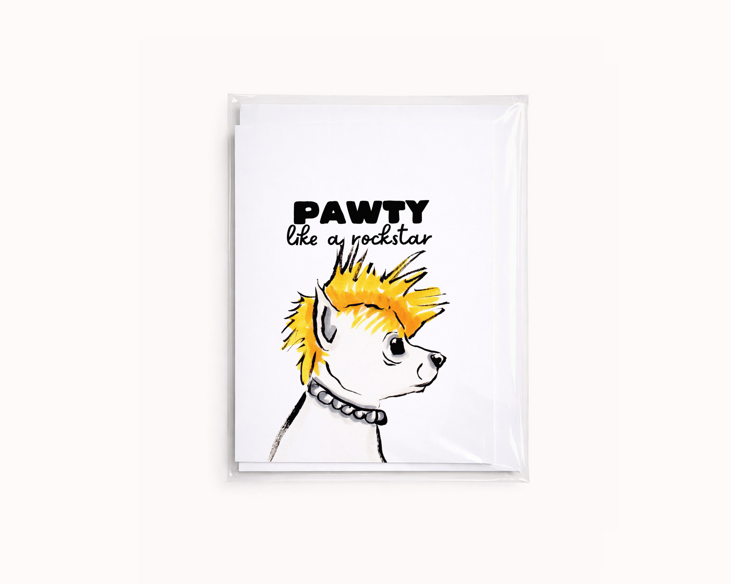 Pawty Like A Rockstar - Funny Chihuahua Dog Birthday Card