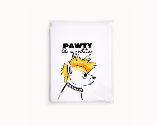 Pawty Like A Rockstar - Funny Chihuahua Dog Birthday Card