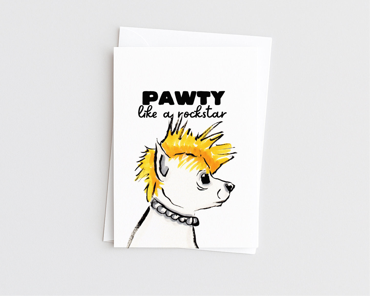 Pawty Like A Rockstar - Funny Chihuahua Dog Birthday Card