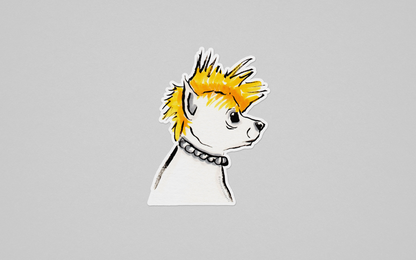 Rockstar Dog Funny Sticker