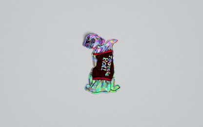 Tootsie Roll - Funny Dog Holographic Sticker