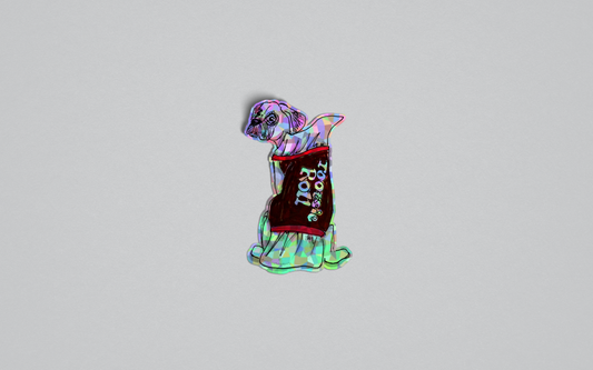 Tootsie Roll - Funny Dog Holographic Sticker