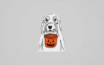 Ghost Dog - Cute Halloween Sticker