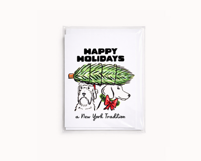 Happy Holidays New York- Funny Dog Christmas Card