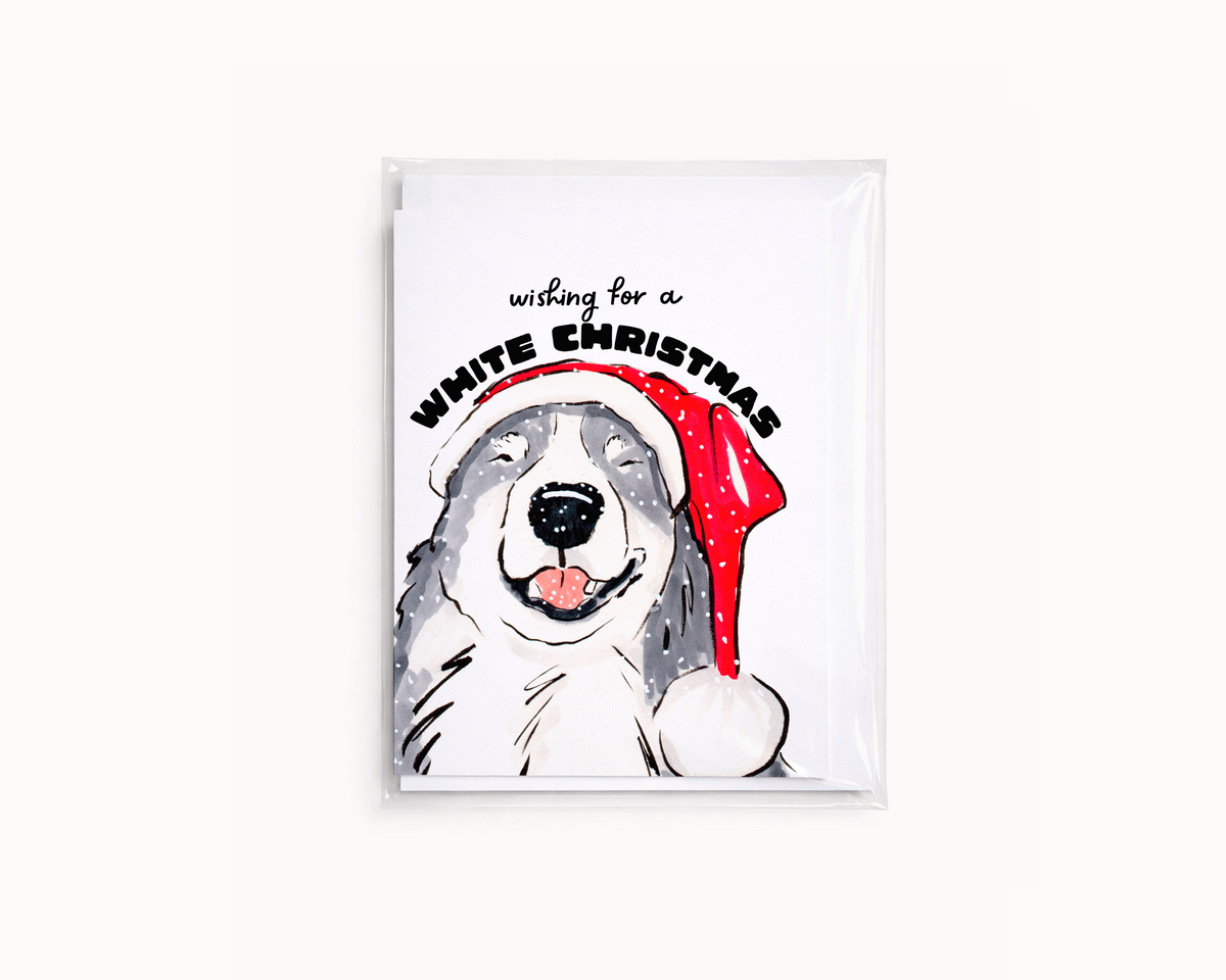 White Christmas- Dog Husky Pun Holiday Card